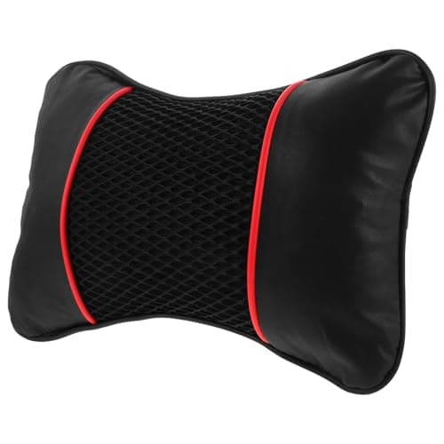 Leather Neck Headrest Faux with Breathable Polyester and Pillow Support Car