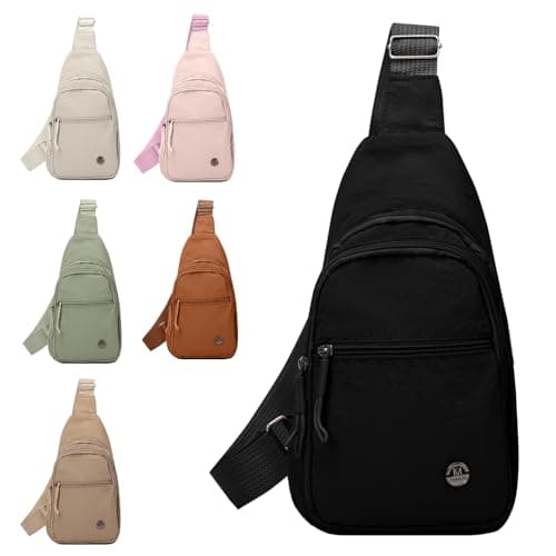 Mayoii Foldie Cross Body Bag Women Water-resistant Sling Bag Women with Wide Strap,Lightweight Foldie Travel Bag Cross Body,Multi-Pocket Crossbody Bags for Women (B-Black, One Size)