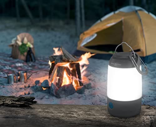 ANSMANN LED Camping Lamp with Handle [Black] Robust & Water Proof 220 Lumens Camping Lantern with 360° Beam, Portable with 3 Lighting Options & Includes 3 x AAA Batteries - 3 Yr Warranty — view 2