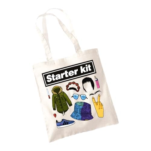 SMARTYPANTS Starter Kit Rock Band Oa Sis Tote Bag - Indie Rock Band Noel Liam Oldschool Retro Funny Starter Kit Music Album Tour Concert Band Fan Aesthetic Reusable Bag Present Gift (Natural)