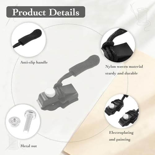 Zip Repair Kit with 3 Sizes Quick Zipper Pull Replacement Sliders Tool — view 3