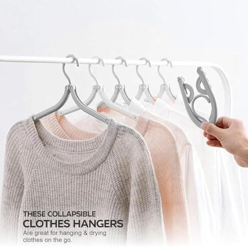 Portable Folding Coat Hangers Foldable Space Saving Travel Clothes Hanger For Clothesline Home Hotel Holiday Camping And Hiking Portable Collapsible Non Slip Plastic For Indoor And Outdoor PACK OF 3 — view 4
