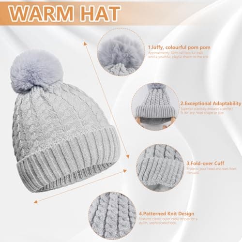 wokdsbl 5 PCS Hat and Scarf Set for Women Cold Weather Accessories — view 2