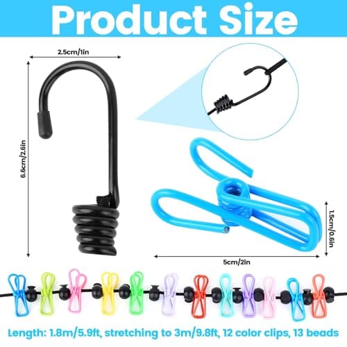 Travel Washing Line with Pegs,1.8 M-3 M Portable Clothes Lines, Camping peg — view 2