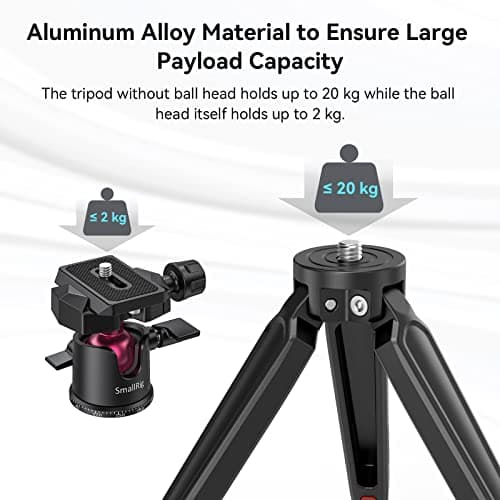 SMALLRIG Mini Tripod Tabletop Tripod with 360° Ball Head and 1/4 Screw for DSLR Cameras, Projectors, Webcams, GoPro and Smartphone Mount Adapter - BUT2664 — view 5