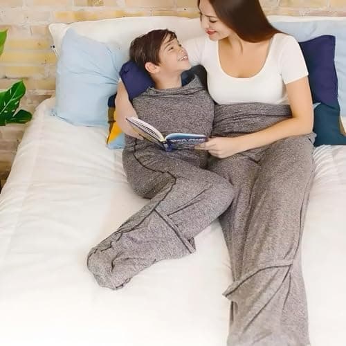 Compression Sleep Sack,Ultra-Lightweight Wearable Blanket for Stress & Anxiety Relief, Breathable Stretch Fabric Sleep Pod,Hug Pressure Therapy Compression Sack,Kids Teens & Adults (S) — view 3