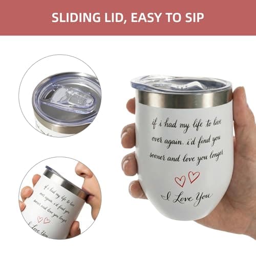 Coolparty Valentines Day Gift for Her Him, 350ml Insulated Tumbler I Love You Anniversary Birthday Wedding Romantic Present for Boyfriend Girlfriend Wife Husband Couples — view 6