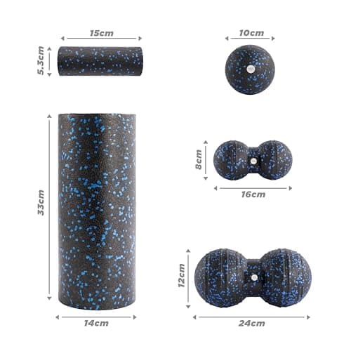 Phoenix Fitness Massage Roller Set - 5-Piece High-Density EPP Foam Roller & Massage Balls for Deep Tissue Muscle Recovery & Pain Relief - Portable Fascia Kit for Athletes with Carry Bag for Home & Gym — view 6