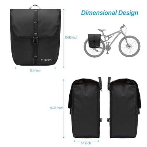 MOSISO 20L Bike Panniers, 2 Pack Waterproof Panniers Cycling Bag, Black — view 3