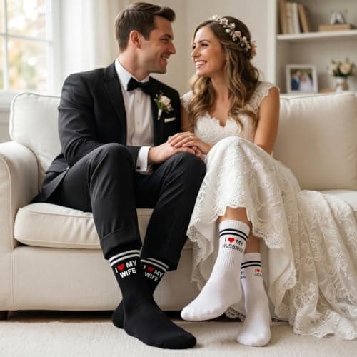 RUHSNJK Couple Socks Set - Mr and Mrs Wedding Gifts — view 6