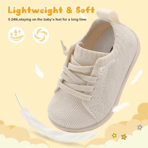 JIASUQI Baby Barefoot Shoes Boys Girls Toddler Slip On Soft Sock Shoe,Beige131,12-18Months — view 5