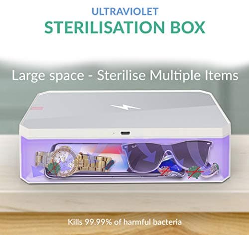 UV Steriliser Box Portable UV Sanitiser Wireless Charger Phone Cleaner Anti-Bacterial Disinfection Box for Masks, Keys Watch and Daily Accessories — view 5
