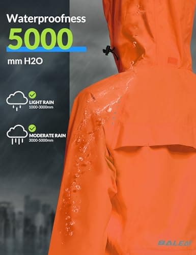 baleaf Waterproof Jackets Women Cycling Jacket Womens Lightweight Outdoor Rain Coats Packable Running Windproof Walking Orange M — view 4
