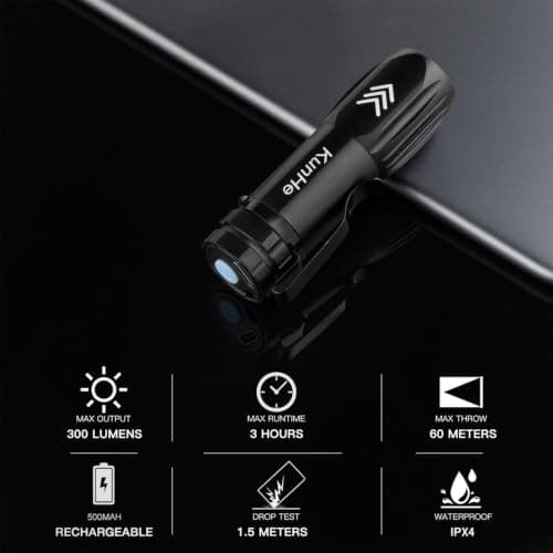 KunHe 10 Pack Small Rechargeable Torch Bulk USB-C Mini High Lumen Torch Clip-on Portable Pocket Flash Light for EDC Emergency Home Use — view 3