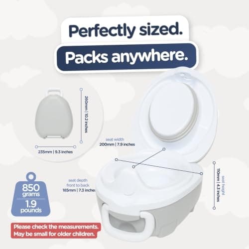 My Carry Potty - Travel Potty, Award-Winning Portable Toddler Toilet Seat for Kids to Take Everywhere (Grey Pastel) — view 2
