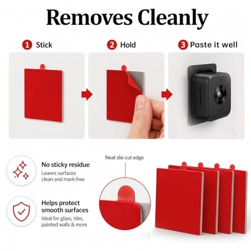 AmzDaKai Heavy Duty Sticky Pads, Double Sided Sticky Pads, Dash Cam Sticky Pad – High Adhesion Heat-Resistant Mounting Tape for Car Dashboard, Windshield, and Phone Holders (12-Pack) — view 5