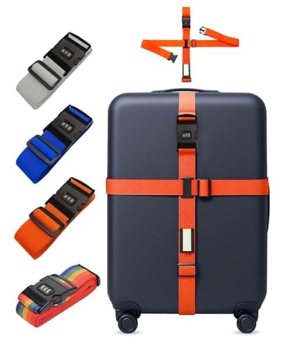 VVGAOGES Quick-Release Travel Strap with Reinforced Buckles - Lightweight Yet Strong Luggage Organizer for Frequent Flyers (Orange)