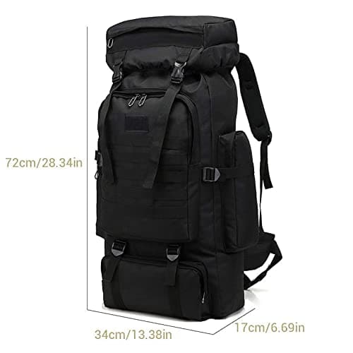 Kabxhueo Hiking Camping Backpack 60L-80L Military Tactical Backpack for Travelling Waterproof Survival Bag Large Molle Rucksack for Men for Travel Camping Hunting Fishing — view 2