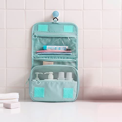 Hanging Travel Toiletry Bag,Wash Bag Portable Make Up Bag for Women,Large Capacity Cosmetic Bag Perfect for Travel/Daily Use（Sky Blue） — view 5