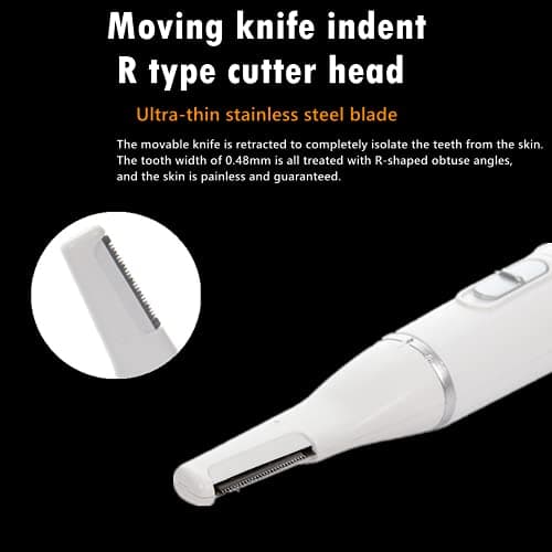 SONGQEE Nose Hair Trimmer for Men and Women, 2-in-1 Electric Nose and Ear Eyebrow Trimmer Shaving Nasal Hair Eyebrow Razor for Face Lips Facial Hair Remove Hair Cutter (White) — view 4
