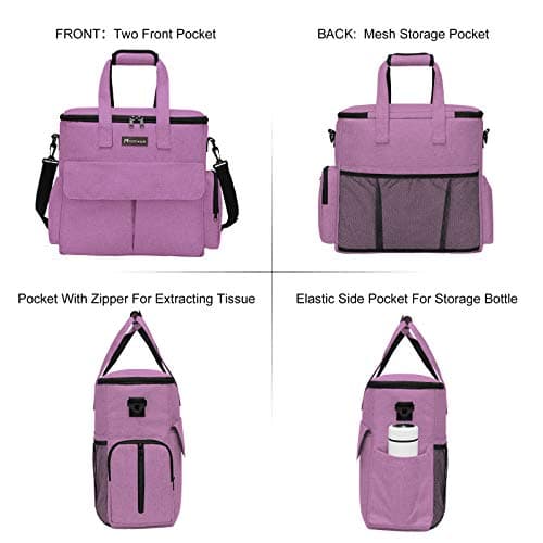 Airline Approved Pet Travel Bag, Weekend Travel Set for Dog and Cat, Tote Organizer with Multi-Function Pockets, Pink — view 2
