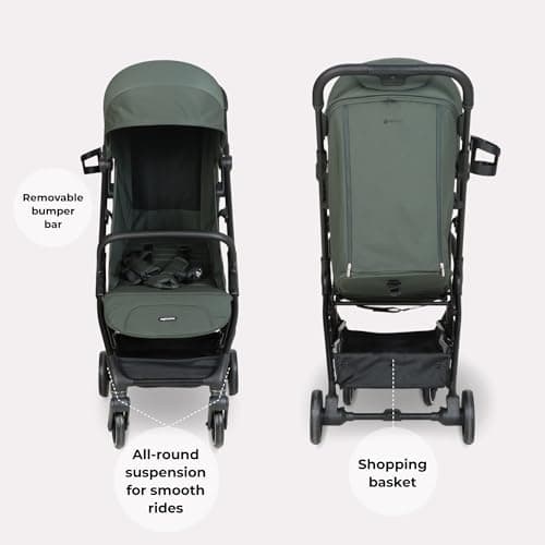 My Babiie MBX6 Autofold Stroller – from Birth to 4 Years (22kg), Foldable & Compact, Lightweight, Travel Buggy for Toddlers, Pushchair Includes Rain Cover - Forest Green — view 5