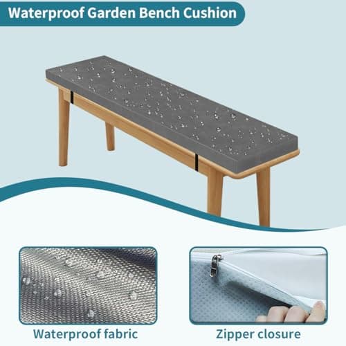 Outdoor Beer Table Bench Cushs 200/180/220/150/110 cm Waterproof & Non-Slip Seat Pad with er & Buckle for Festival Tents 8 Pack 110x23x3 cm — view 3