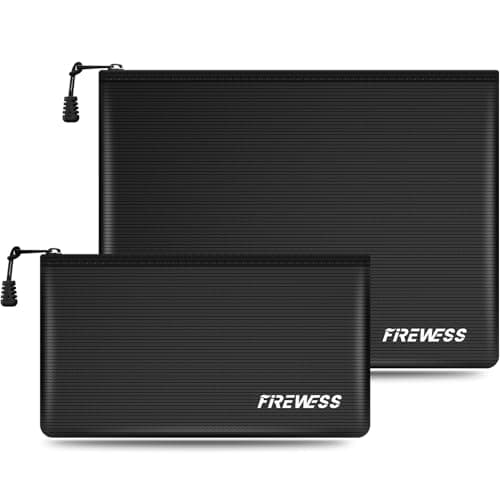 Fireproof Document Bag - 2 Pack 34cm x 25cm and 28cm x 15cm Non-Itchy Fireproof Money Bag, Waterproof Zipper Holder for Valuables, Fire & Water Resistant Safe Pouch for File,Cash,Passport,Keys