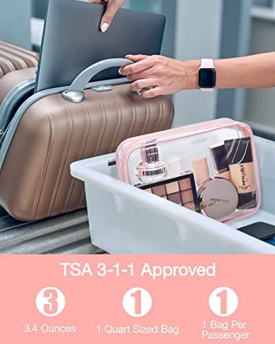 BAGSMART 2pcs Clear Toiletry Bag TSA Travel Essential for Makeup Liquids — view 2