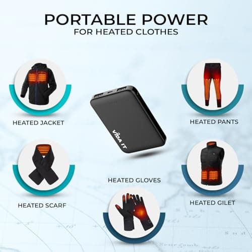 Vida IT 2-Pack Mini Power Bank 5V 2A USB Battery Pack for Heated Vest Jacket Gilet Small Portable Charger for iPhone 7 8 11 Samsung Galaxy S7 S8 S9 Google Pixel Android Mobile Phone 5000mAh Powerbank — view 2