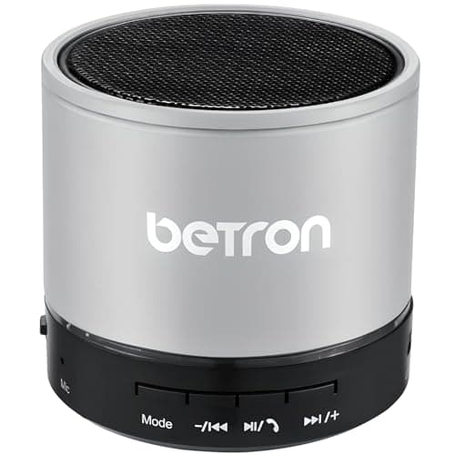 Betron KBS08 Bluetooth Speaker, Wireless, Portable, Mini, Silver