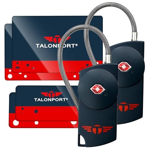 Talonport Keyless TSA Approved Suitcase Luggage Locks, Blue, Blue, 2 Pack, Keyless TSA Appproved Luggage Locks