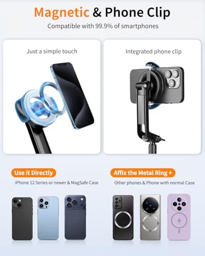 Victiv Magnetic Tripod for iPhone, 70" Tall Phone Tripod Stand for Filming — view 3