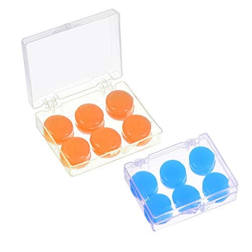 12 PCS Silicone Ear Plugs Soft Protective Waterproof Noise Cancelling Putty Ear Plugs Moldable Earplugs Set with 2 Clear Storage Boxes for Swimming Sleeping