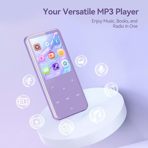 AGPTEK 64GB MP3 Player with Bluetooth, M3 2.4'' Player with Speaker Purple — view 4