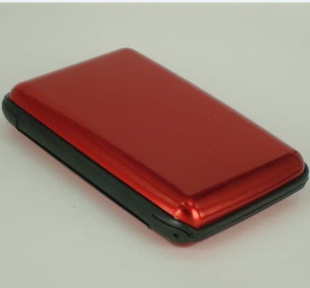 GreatDeals4you Aluma Aluminium Red Wallet Credit Card Holder RFID Blocking