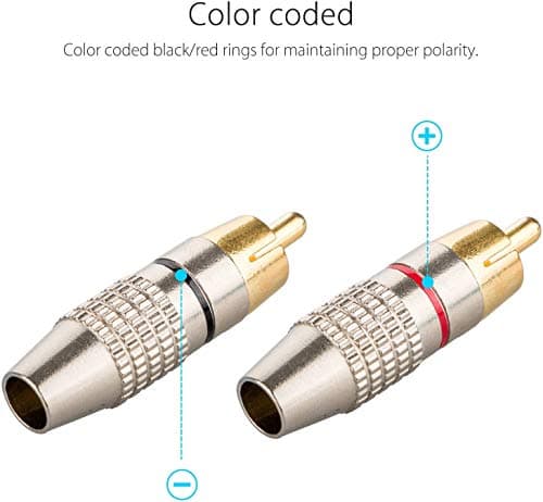 RUNCCI-YUN RCA Plug Solder Gold Audio Video Cable Connector (20Pack) — view 4