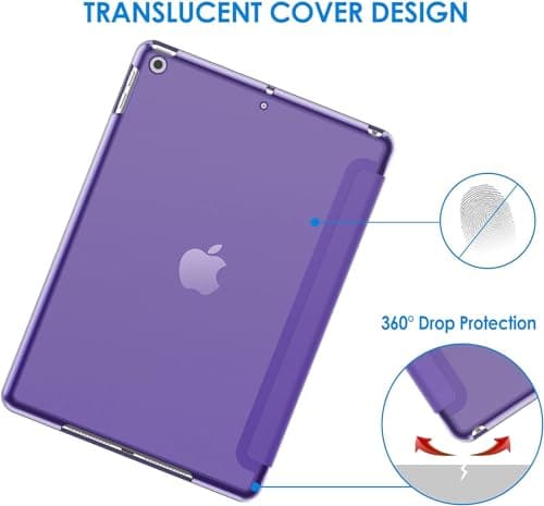 For Apple iPad 10.2 inch 9th/ 8th/ 7th Generation, Smart Magnetic Stand Case, Leather Cover with Magnetic Closure, Anti-Scratch and Lightweight Case (2021/2020/2019) (Purple) — view 3