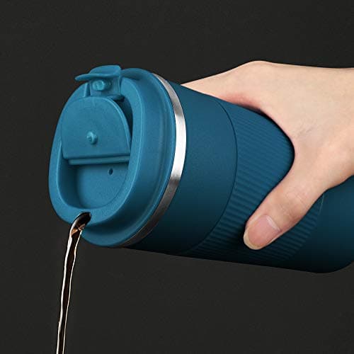 HASAGEI Travel Mug, Insulated Coffee Cup with Leakproof Lid - Vacuum Insulation Stainless Steel for Hot and Cold Water Coffee and Tea Blue 510ml — view 6