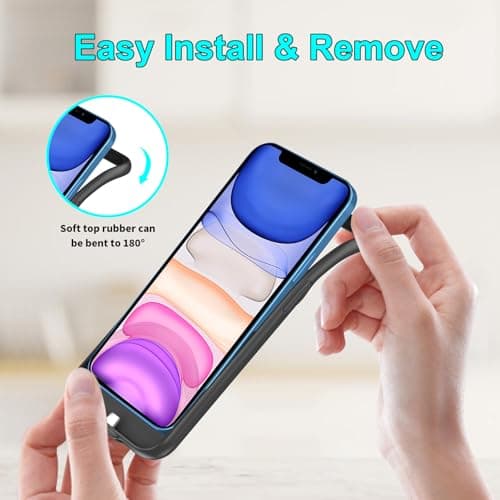 TAYUZH 7000mAh Battery Case for iPhone 11 (6.1 inch) Upgraded Portable Protective Charger Rechargeable Extended Battery Charging Cover Compatible with iPhone 11 Black — view 6