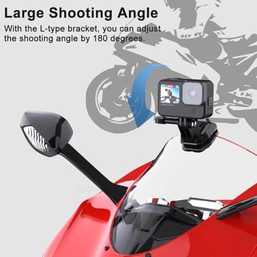 Honghauth Motorcycle Windshield Clip Mount Quick Release Clip Mount for Go Pro Hero 13 12 11 10 9 8 7, Insta360 X4 X3 X2 X ONE RS R, DJI Osmo Action & Smartphones — view 6
