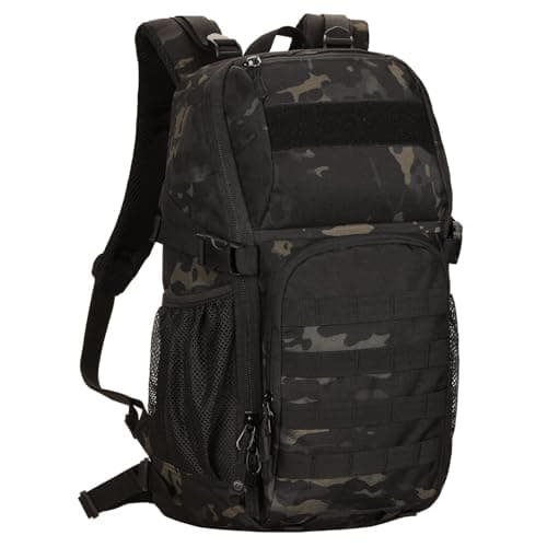 HUNTVP 25L Backpack Tactical Rucksack Military Molle Backpacks Mens Travel Ruck Sacks Adult Men, Molle Laptop Backpacks for Men and Women Hiking Camping Trekking Hunting Traveling Outdoors (Camo-25L)