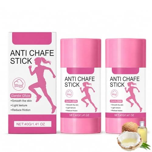 SHEBEEDO 2Pcs Anti Chafing Cream Stick, Anti Chafe Balm for Thighs, Feet & Underarms, Smooth Anti Friction Stick for Running, Cycling, Walking & Daily Skin Comfort, 40g*2