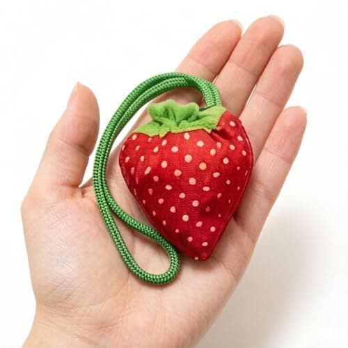 Cosiesnest 4 Pack Strawberry Foldable Shopping Bags with Fruit Patterns, Portable Reusable Tote Bags for Grocery, Travel, Beach, Gym & Everyday Use, Lightweight & Durable (Style 2) — view 2