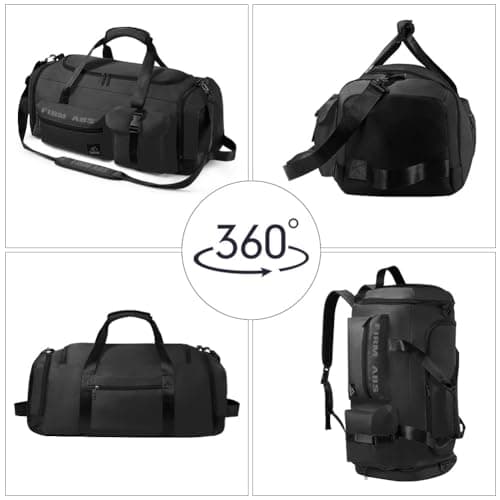 Flintronic Gym Duffle Sports Bag, 65L 3-in-1 Waterproof Gym Duffle Bag, Gym Sports Bag with Shoes Compartment+Wet Pocket, Travel Duffel Bag with Shoulder Strap+Backpack Function for Sports Travel — view 6