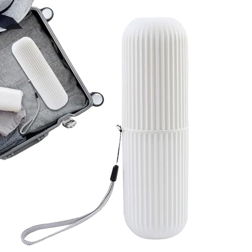 Portable Toothbrush Container - PP Lightweight Travel Wash Cup Holder Compact Size, Practical Toiletry Organization Accessory, Use Hygiene Storage Case, Detachable Design Holder with Secure Closu