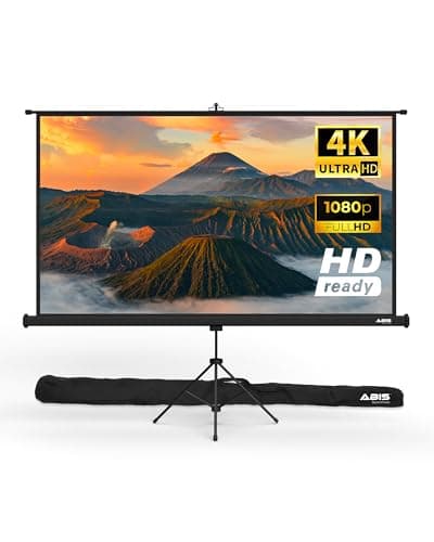 ABIS 100 Inch Tripod Projector Screen, 2K/8K Ultra HD 16:9 Outdoor/indoor Projector Screen with Front Projections | Perfect for Home Theatre, Travel, Classrooms, Offices