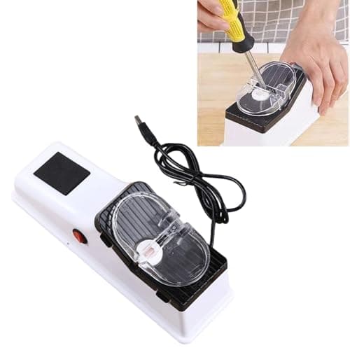 Portable Electric Knives Sharpener with USB Port and 6 Grinding Discs Ideal for Outdoor Activities Cooking Theme Parties Kitchen Accessory — view 2