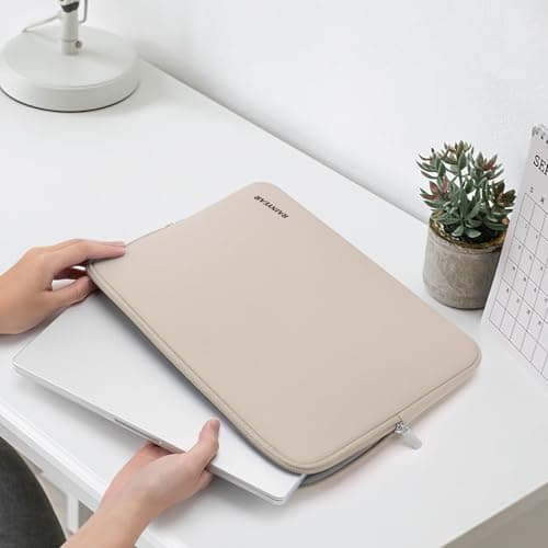 RAINYEAR 15.6 Inch Laptop Sleeve Carrying Bag, Khaki — view 4