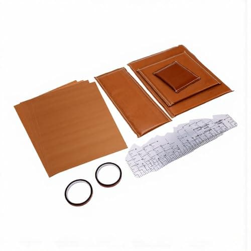 AUNMAS Heat Press Mat Starter Kit, PTFE Sheets Tape Rulers, Non Stick Heat Proof Foam Materials for DIY Garment Sublimation Projects T Shirts Bags